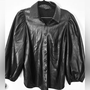 Faux leather shirt
